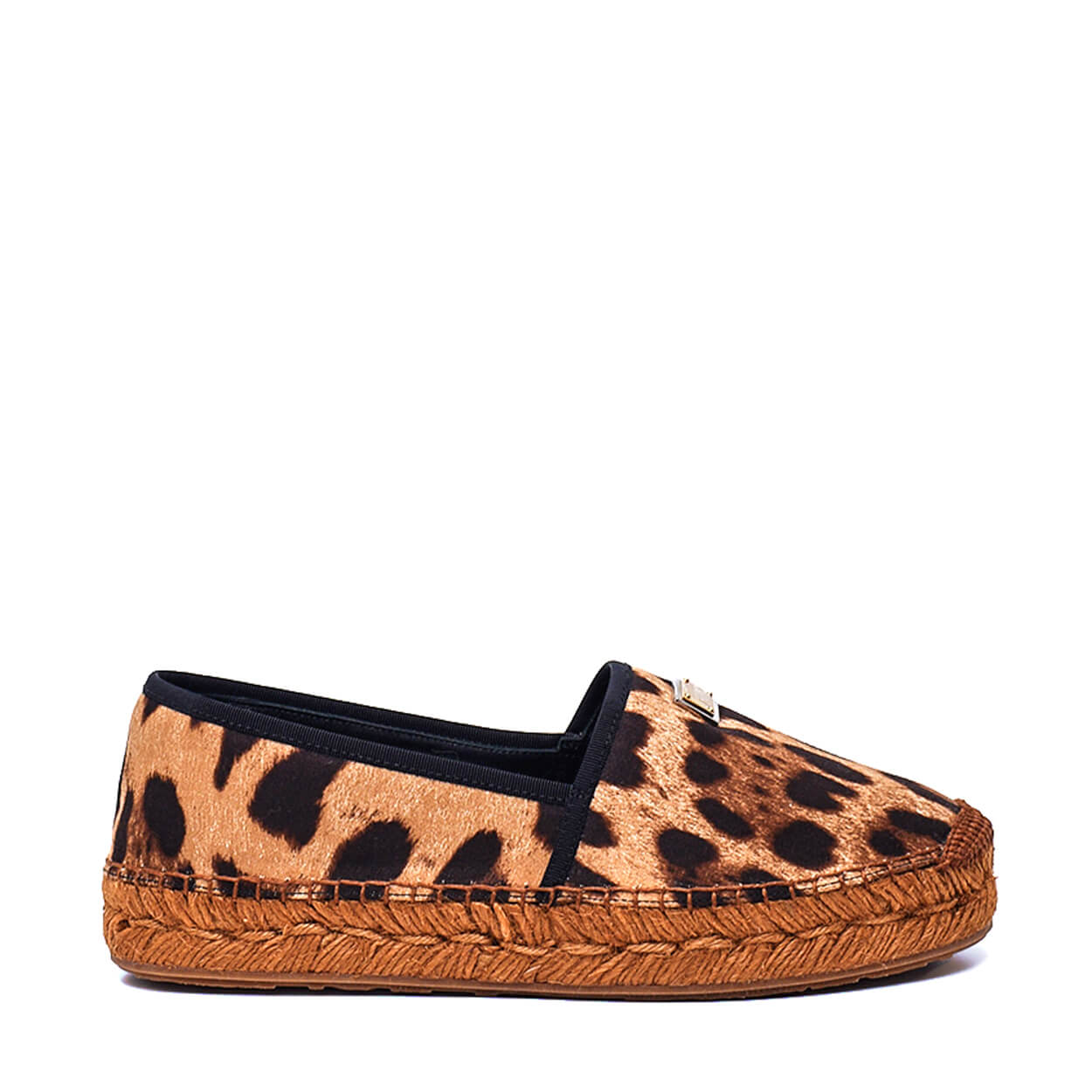 Dolce & Gabbana -Leopard Print Logo Plaque Espadrilles 38